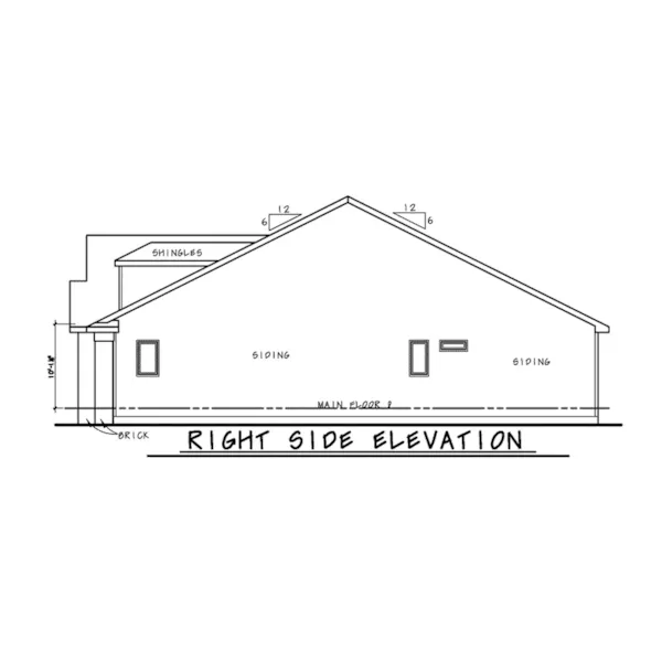 European House Plan Right Elevation - Carsyn Traditional Ranch Home 026D-1937 - Search House Plans and More