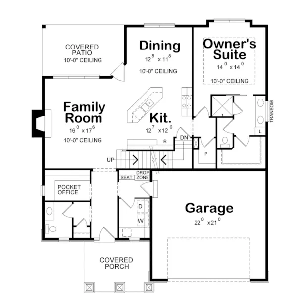 Country House Plan First Floor - Copper Canyon Craftsman Home 026D-1941 - Shop House Plans and More