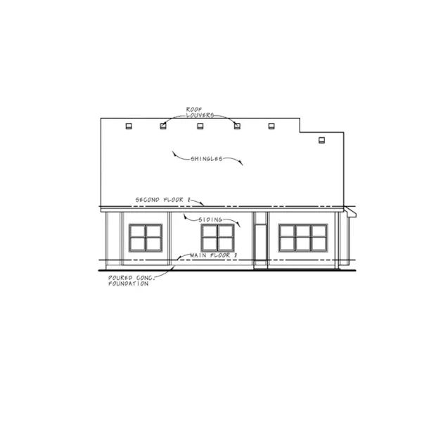 Country House Plan Rear Elevation - Copper Canyon Craftsman Home 026D-1941 - Shop House Plans and More