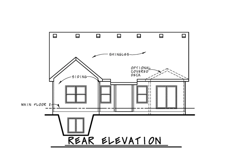 Country House Plan Rear Elevation - Pinebay Tudor Home 026D-1942 - Shop House Plans and More
