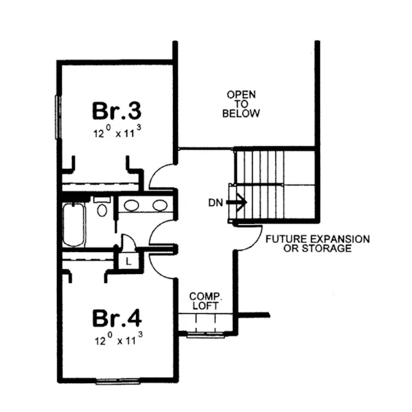 Second Floor - Hoffmans Two-Story Home 026D-1944 - Shop House Plans and More