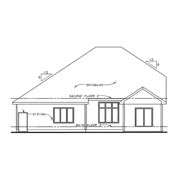 Rear Elevation - Hoffmans Two-Story Home 026D-1944 - Shop House Plans and More