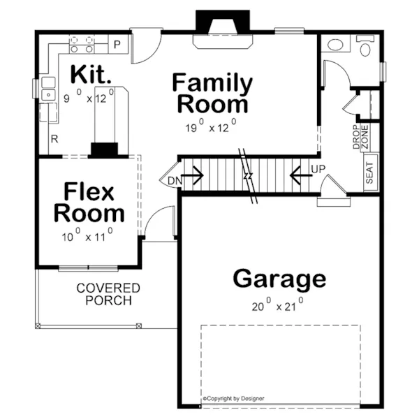 First Floor - Mayersville Country Home 026D-1947 - Shop House Plans and More