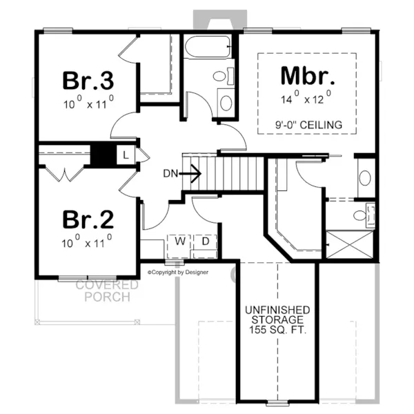 Second Floor - Mayersville Country Home 026D-1947 - Shop House Plans and More