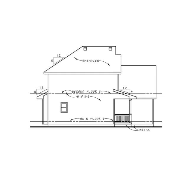 Left Elevation - Mayersville Country Home 026D-1947 - Shop House Plans and More