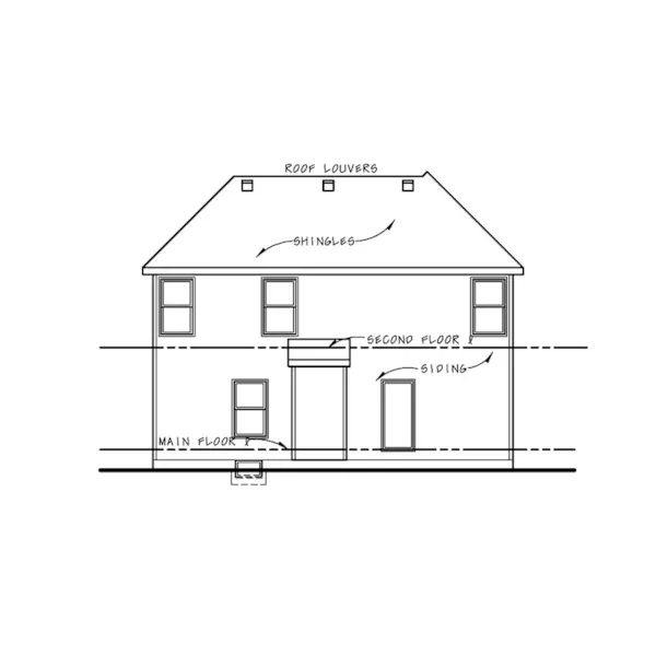 Rear Elevation - Mayersville Country Home 026D-1947 - Shop House Plans and More