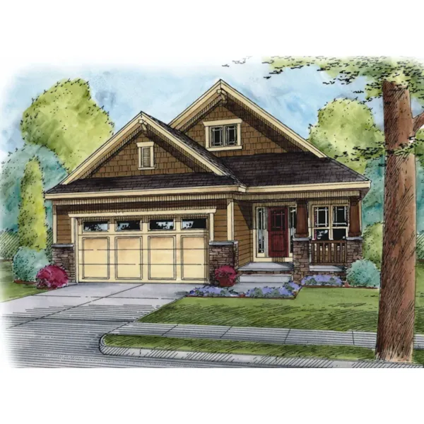 Ranch House Plan Front of Home - Prewitt Creek Craftsman Home 026D-1951 - Shop House Plans and More