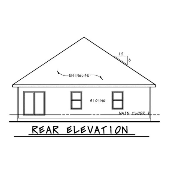 Ranch House Plan Rear Elevation - Prewitt Creek Craftsman Home 026D-1951 - Shop House Plans and More