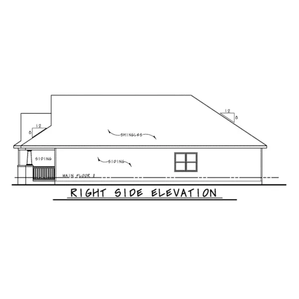 Ranch House Plan Right Elevation - Prewitt Creek Craftsman Home 026D-1951 - Shop House Plans and More