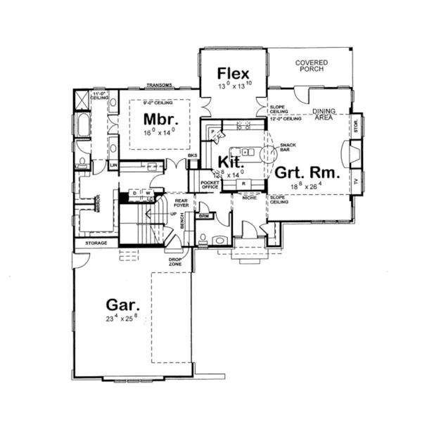 Country French House Plan First Floor - Louisa Hill Two-Story Home 026D-1954 - Shop House Plans and More