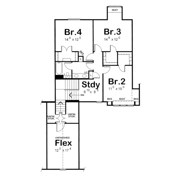 Country French House Plan Second Floor - Louisa Hill Two-Story Home 026D-1954 - Shop House Plans and More