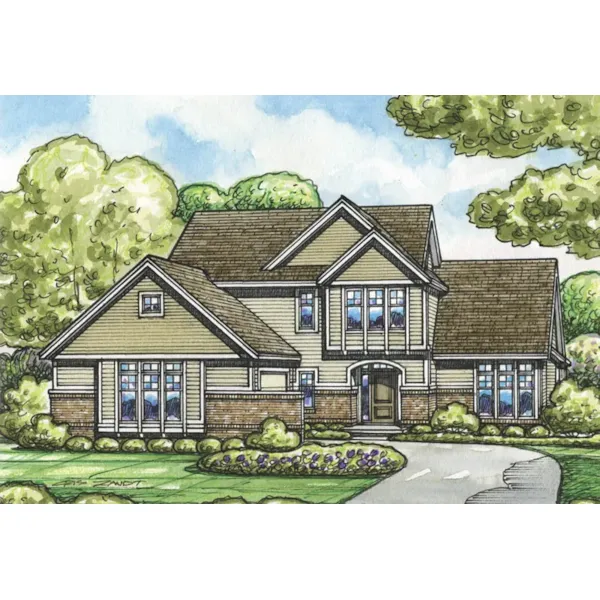 Country French House Plan Front of Home - Louisa Hill Two-Story Home 026D-1954 - Shop House Plans and More