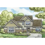 Country French House Plan Front of Home - Louisa Hill Two-Story Home 026D-1954 - Shop House Plans and More