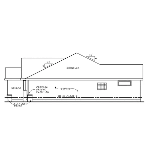 Arts & Crafts House Plan Right Elevation - Abell Modern Ranch Home 026D-1960 - Shop House Plans and More