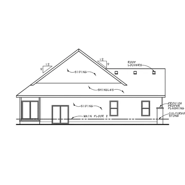 Traditional House Plan Left Elevation - Bernal Ranch Home 026D-1962 - Shop House Plans and More