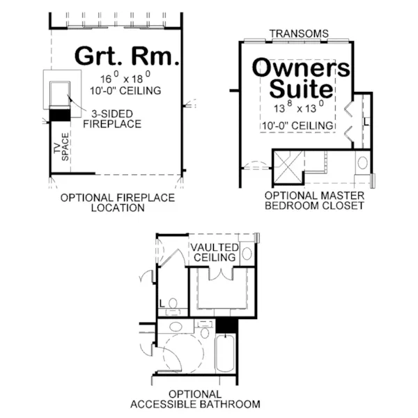 Traditional House Plan Optional Basement - Bernal Ranch Home 026D-1962 - Shop House Plans and More