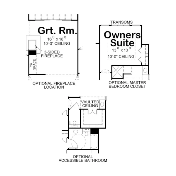 Traditional House Plan Optional Second Floor - Bernal Ranch Home 026D-1962 - Shop House Plans and More