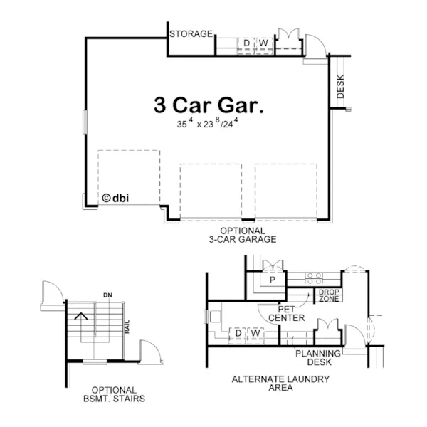 Traditional House Plan Optional Floor Plan - Bernal Ranch Home 026D-1962 - Shop House Plans and More