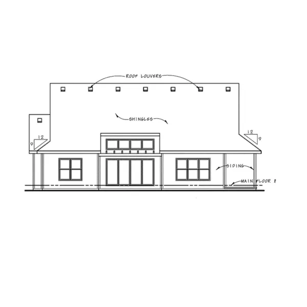 Traditional House Plan Rear Elevation - Bernal Ranch Home 026D-1962 - Shop House Plans and More