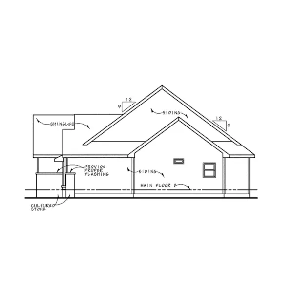 Traditional House Plan Right Elevation - Bernal Ranch Home 026D-1962 - Shop House Plans and More