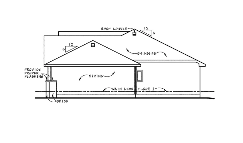 Ranch House Plan Right Elevation - Locklear Cottage Ranch Home 026D-1966 - Shop House Plans and More
