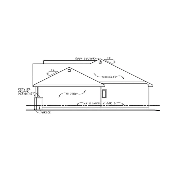 Country House Plan Right Elevation - Locklear Cottage Ranch Home 026D-1966 - Shop House Plans and More