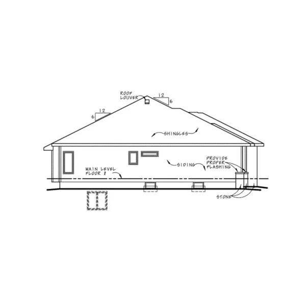 Traditional House Plan Left Elevation - Locklear Manor Ranch Home 026D-1967 - Shop House Plans and More