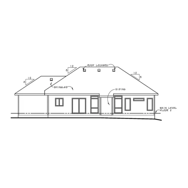 Traditional House Plan Rear Elevation - Locklear Manor Ranch Home 026D-1967 - Shop House Plans and More