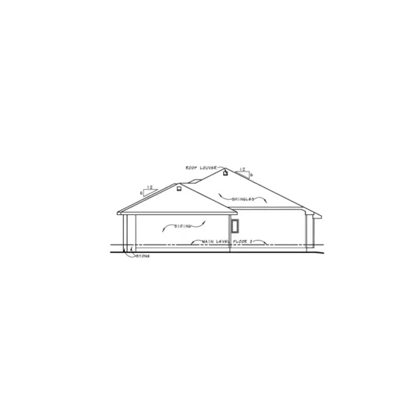 Traditional House Plan Right Elevation - Locklear Manor Ranch Home 026D-1967 - Shop House Plans and More