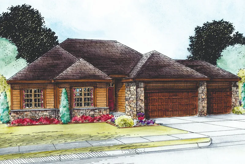 Traditional House Plan Front of Home - Locklear Glen Traditional Home 026D-1968 - Shop House Plans and More
