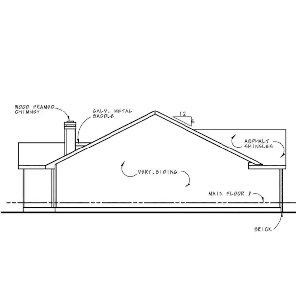 Ranch House Plan Left Elevation - Gabriel Bay Traditional Home 026D-1970 - Search House Plans and More