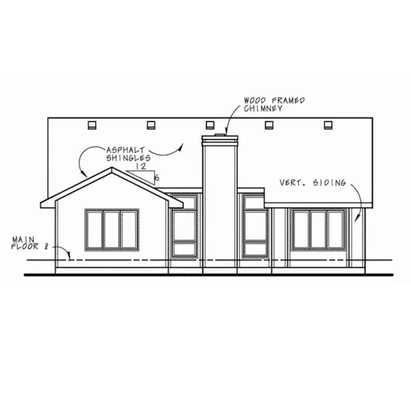 Ranch House Plan Rear Elevation - Gabriel Bay Traditional Home 026D-1970 - Search House Plans and More