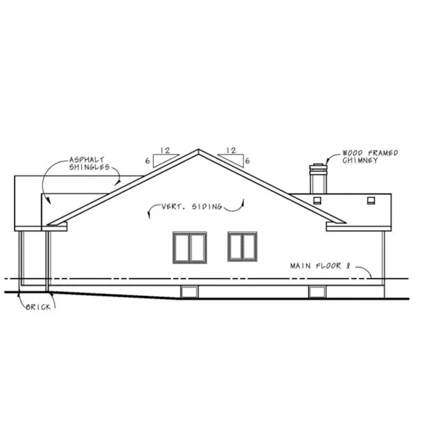 Ranch House Plan Right Elevation - Gabriel Bay Traditional Home 026D-1970 - Search House Plans and More