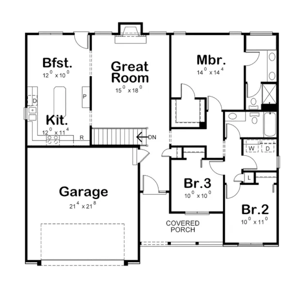 Traditional House Plan First Floor - Springvalley Traditional Home 026D-1973 - Shop House Plans and More