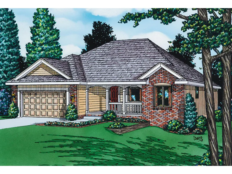 Traditional House Plan Front Image - Springvalley Traditional Home 026D-1973 - Shop House Plans and More