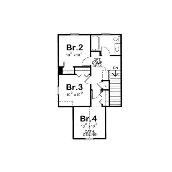 Craftsman House Plan Second Floor - Womack Craftsman Home 026D-1975 - Shop House Plans and More