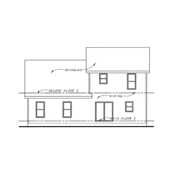 Craftsman House Plan Rear Elevation - Womack Craftsman Home 026D-1975 - Shop House Plans and More