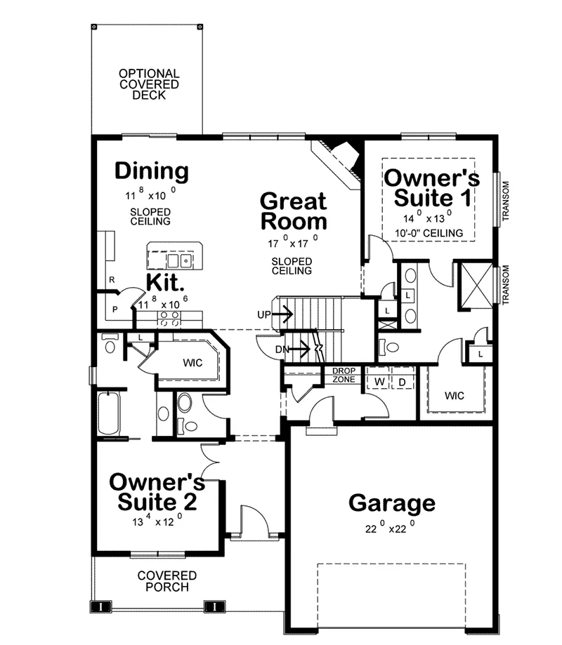 Country House Plan First Floor - Cedar Grove Lane Ranch Home 026D-1976 - Search House Plans and More