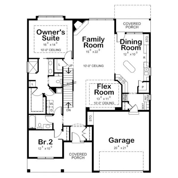 Craftsman House Plan First Floor - Timber Grove Craftsman Home 026D-1978 - Shop House Plans and More