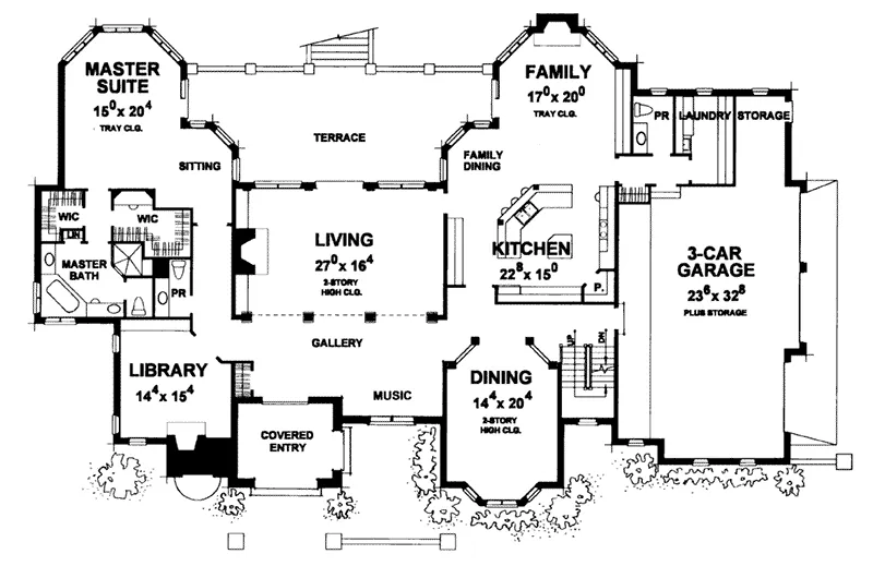 Luxury House Plan First Floor - Baxter Manor European Home 026D-1980 - Search House Plans and More
