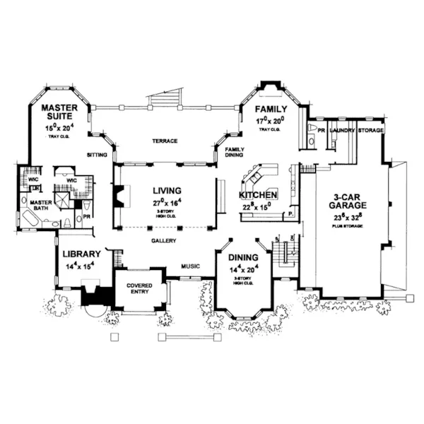 Luxury House Plan First Floor - Baxter Manor European Home 026D-1980 - Search House Plans and More