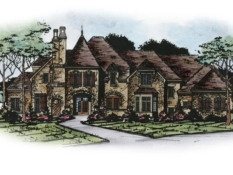 Luxury House Plan Front Image - Baxter Manor European Home 026D-1980 - Search House Plans and More