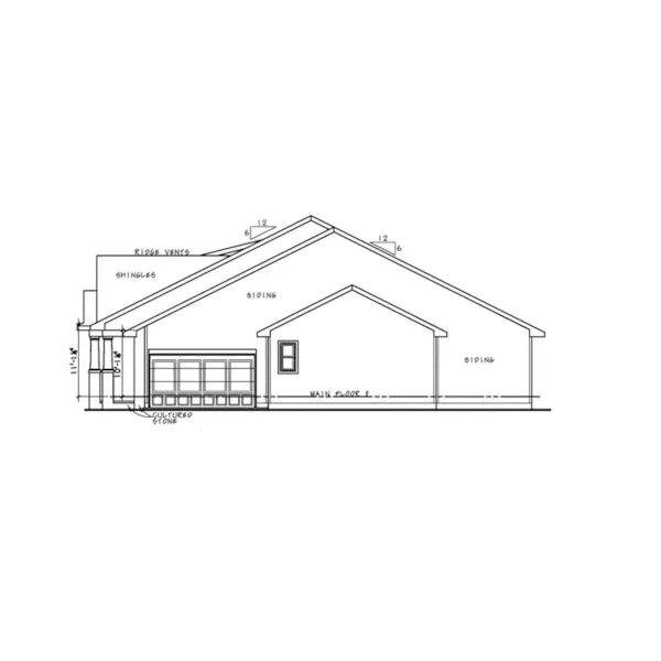 Ranch House Plan Right Elevation - Duxbury Hill Craftsman Home 026D-1982 - Search House Plans and More