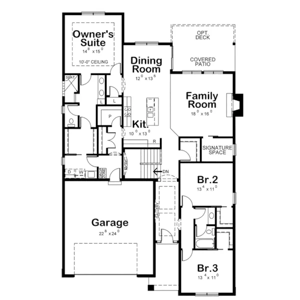 Country House Plan First Floor - Kinsey Creek Craftsman Home 026D-1984 - Search House Plans and More