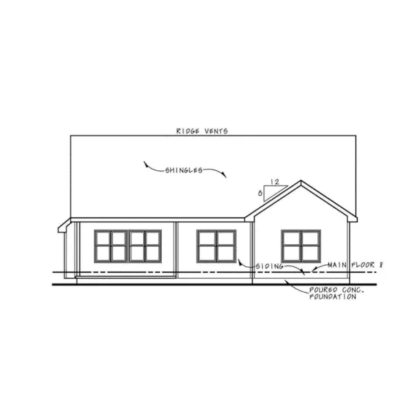 Country House Plan Rear Elevation - Kinsey Creek Craftsman Home 026D-1984 - Search House Plans and More