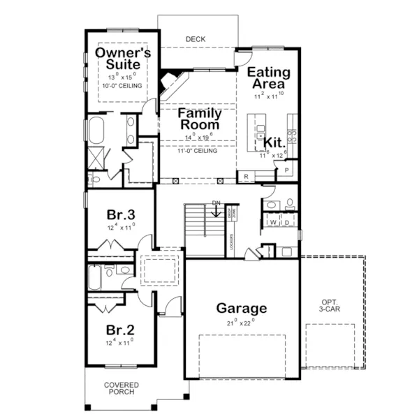 Ranch House Plan First Floor - Jolene Falls Craftsman Home 026D-1985 - Search House Plans and More