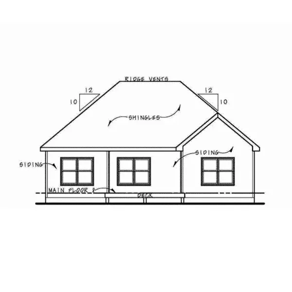 Ranch House Plan Rear Elevation - Jolene Falls Craftsman Home 026D-1985 - Search House Plans and More