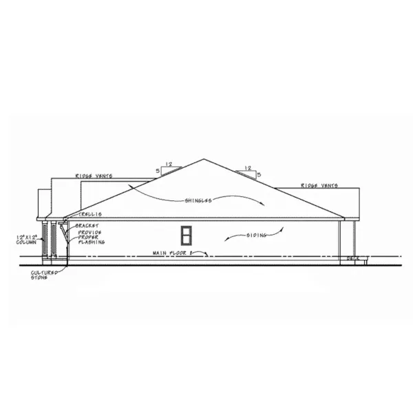 Ranch House Plan Right Elevation - Jolene Falls Craftsman Home 026D-1985 - Search House Plans and More