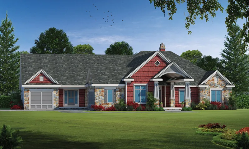 Traditional House Plan Front of Home - Bauer Creek Traditional Home 026D-1988 - Search House Plans and More