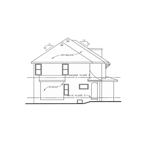 Country French House Plan Left Elevation - Joella European Home 026D-1990 - Shop House Plans and More